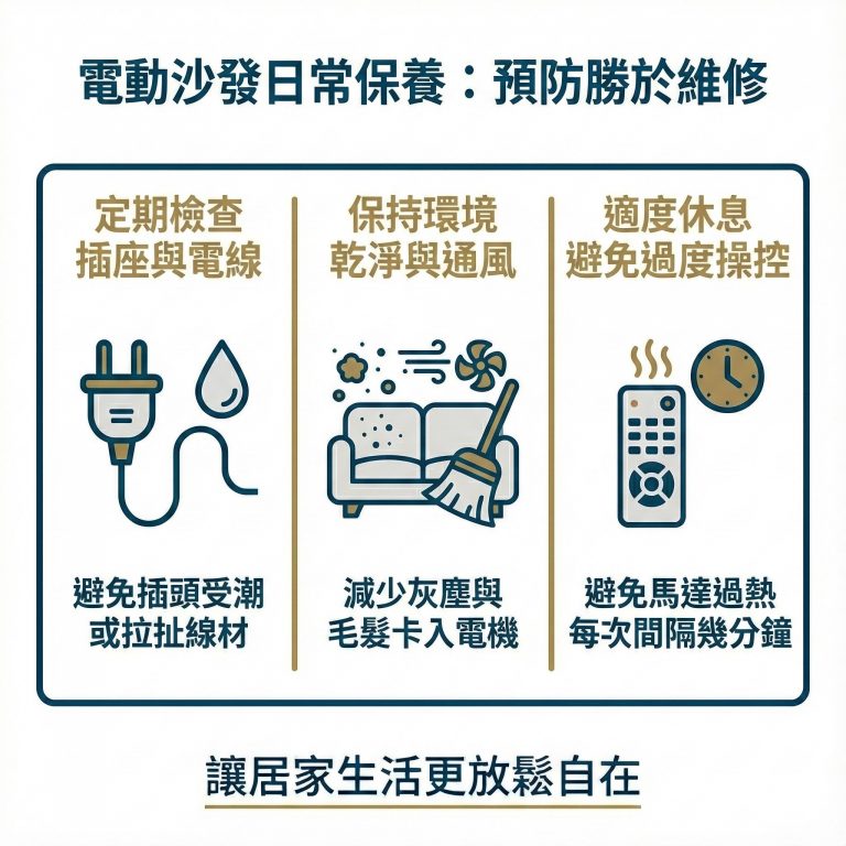 日常生活中使用電動沙發時，就可以注意這三件事，可以避免電動沙發出狀況