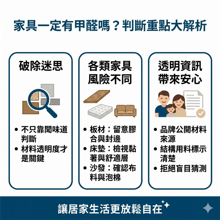 大漢家具強調，家具是不是有甲醛這個問題的答案，不能只用味道判斷，要看品牌整體公開資訊